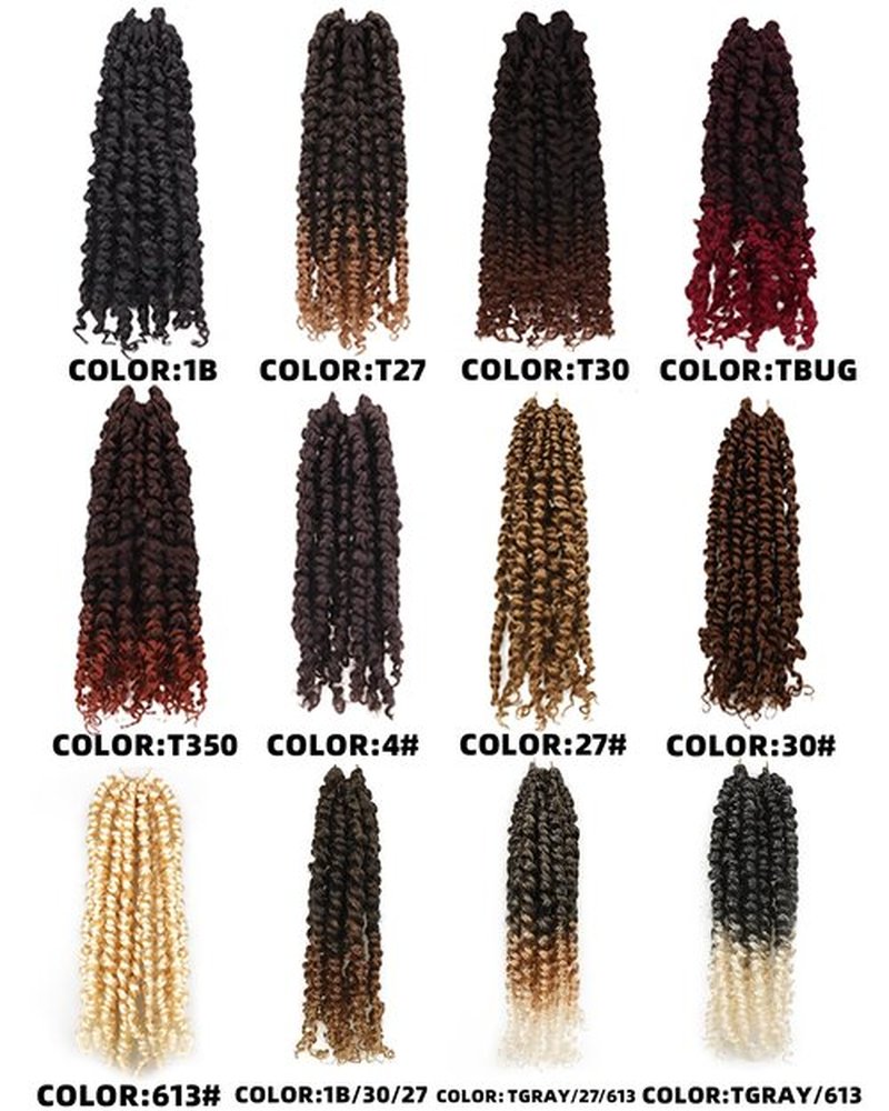 14 Inches 8 Packs Passion Twist Crochet Hair-Ombre Brown Pre-twisted Passion Twists,Pre-Looped Crochet Braids Made Of Bohemian Hair Synthetic Braiding Hair Extensions (14 Inch(Pack of 8), T30)
