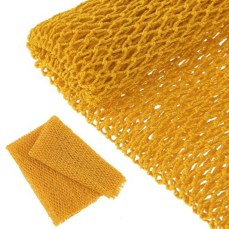 Geiserailie African Long Bathing Net Sponge Long Net Shower Body Scrubber Back Scrubber Skin Smoother Net Bathing Sponge for Daily Use or Stocking Stuffer (Yellow)