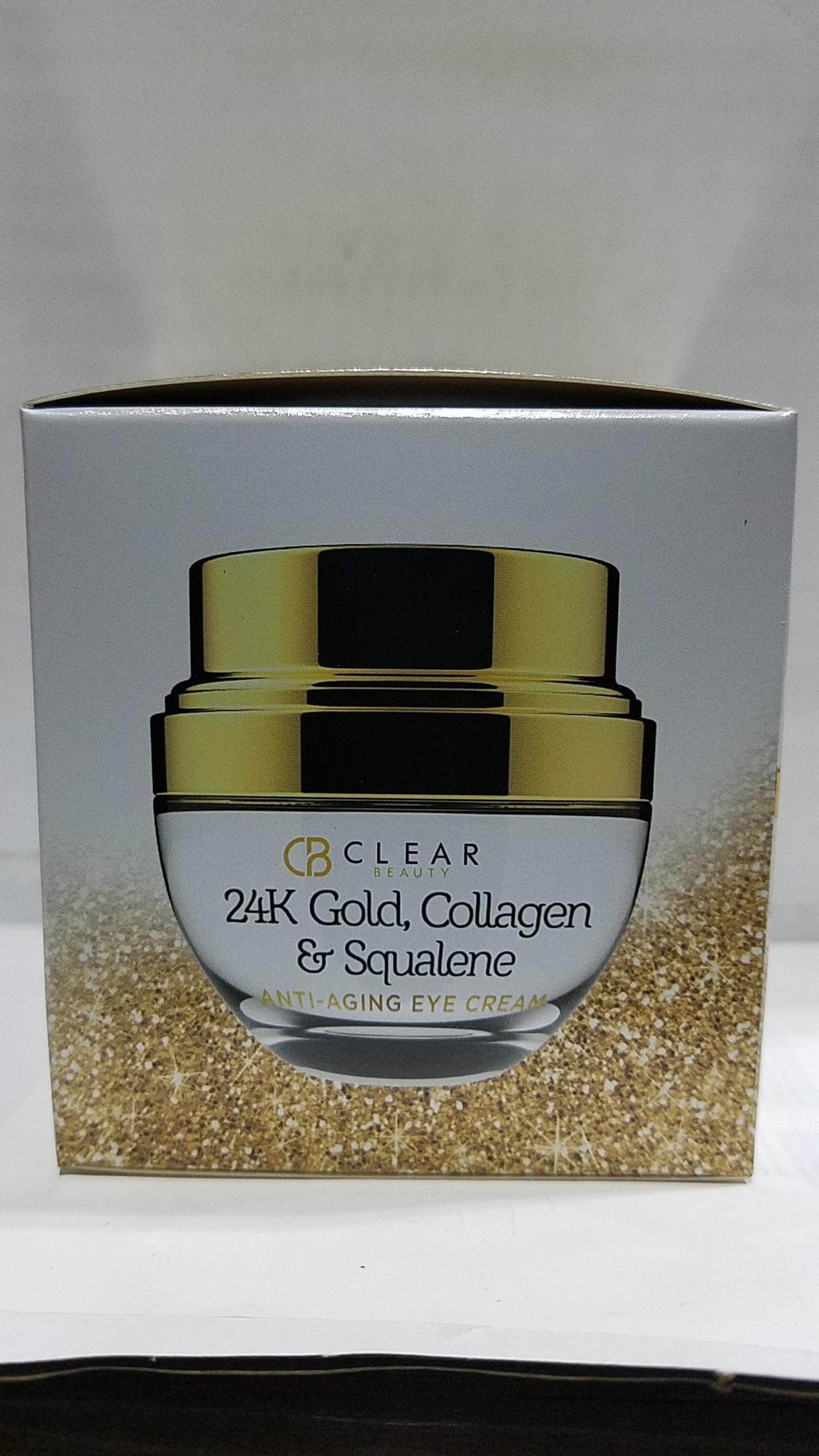 Clear Beauty 24k Gold & Collagen Under Eye Cream - Hydrating, Firming & Anti-Aging - Dermatologist Tested, Clean Beauty & Cruelty-Free Korean Skin Care for All Skin Types - 1 Fl. Oz