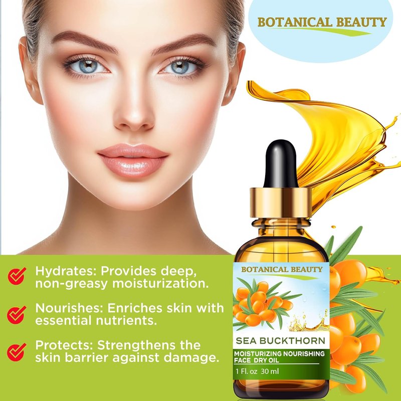 Sea Buckthorn Face Oil - 100% Natural Moisturizing & Nourishing Blend | 1 Fl Oz (30 ml)