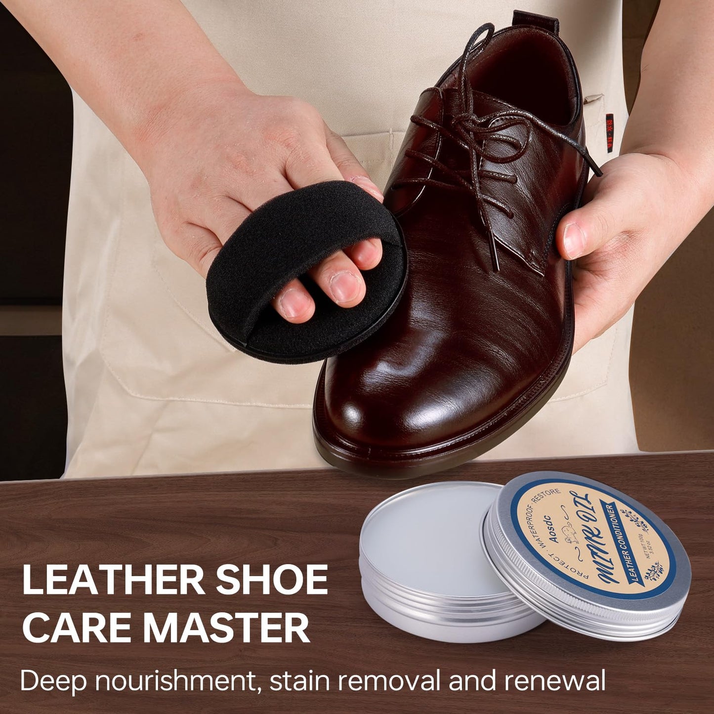 Aosdc Mink Oil Leather Conditioner and Cleaner 3.52 oz - Premium Waterproof Formula for Leather Cowboy Boots,Natural Waterproof Soften and Restore Shoes, Jackets, Hats, Baseball Gloves, Saddles