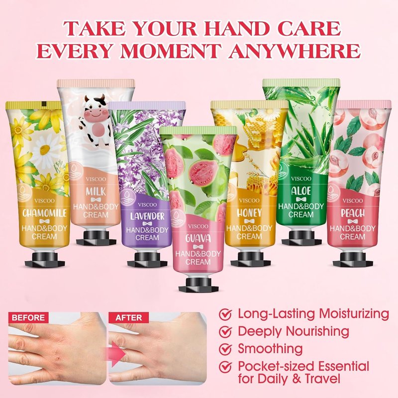Hand Cream Gift Set for Women - 7 Moisturizing Mini Lotions | Perfect for Teacher Appreciation & Graduation
