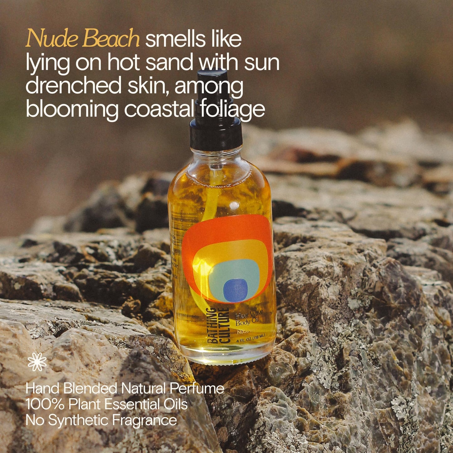 Bathing Culture - Organic Heat Wave Body Oil | Natural, Biodegradable, Sustainable, Vegan Personal Care (4 fl oz | 118 ml)