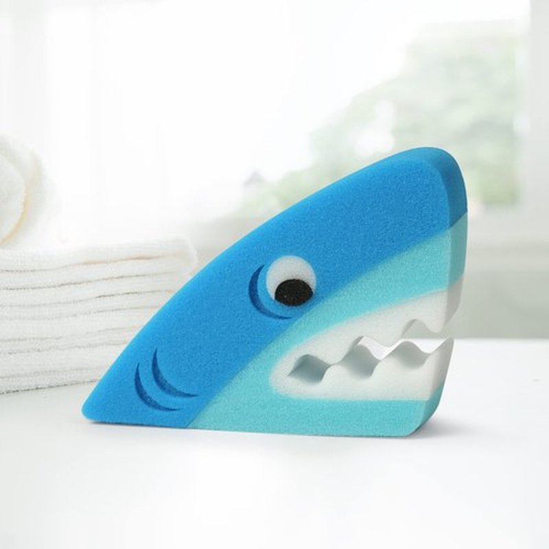 Genuine Fred Bath Biters, Children's Bath Sponge, Shark - Large & Absorbent - Gentle on Skin - Adds Fun to Bathtime or Water Table - Great Gift for Kids & Toddlers