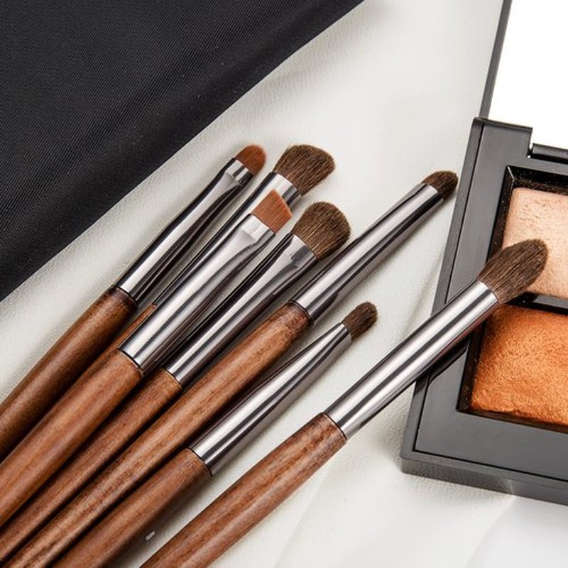 ENZO KEN Natural Pony Hair Eye Shadow Brush Set, Small Eyeshadow Brushes Set, Eye Makeup Brushes Set Professional, Small Nose Contour Brush, Angled Eyeshadow Brush, Eye Brush, Eyeshadow Blending Brush