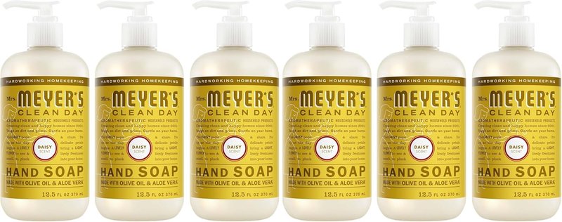 Mrs. Meyer's Clean Day Liquid Hand Soap - Daisy Scent, 12.5 Oz | Pack of 6 Bottles