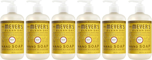 Mrs. Meyer's Clean Day Liquid Hand Soap - Daisy Scent, 12.5 Oz | Pack of 6 Bottles