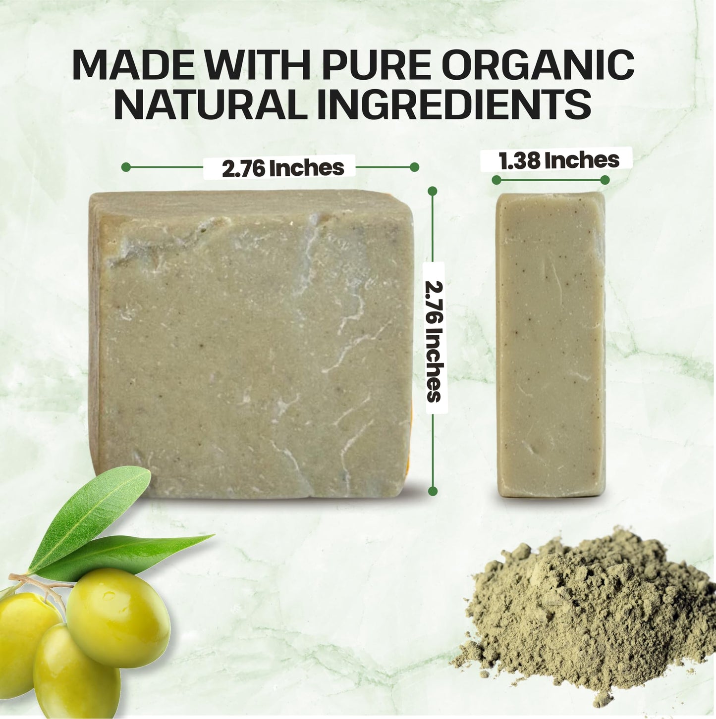 Dr.Ancient Clay Soap Bar, Organic Soap Bars Handcrafted the Traditional Way, Natural Chemical-Free, Vegan, Used for Face Wash, Body Wash, Hand Cleansing and Skin Care, Gentle Exfoliating Cleanser
