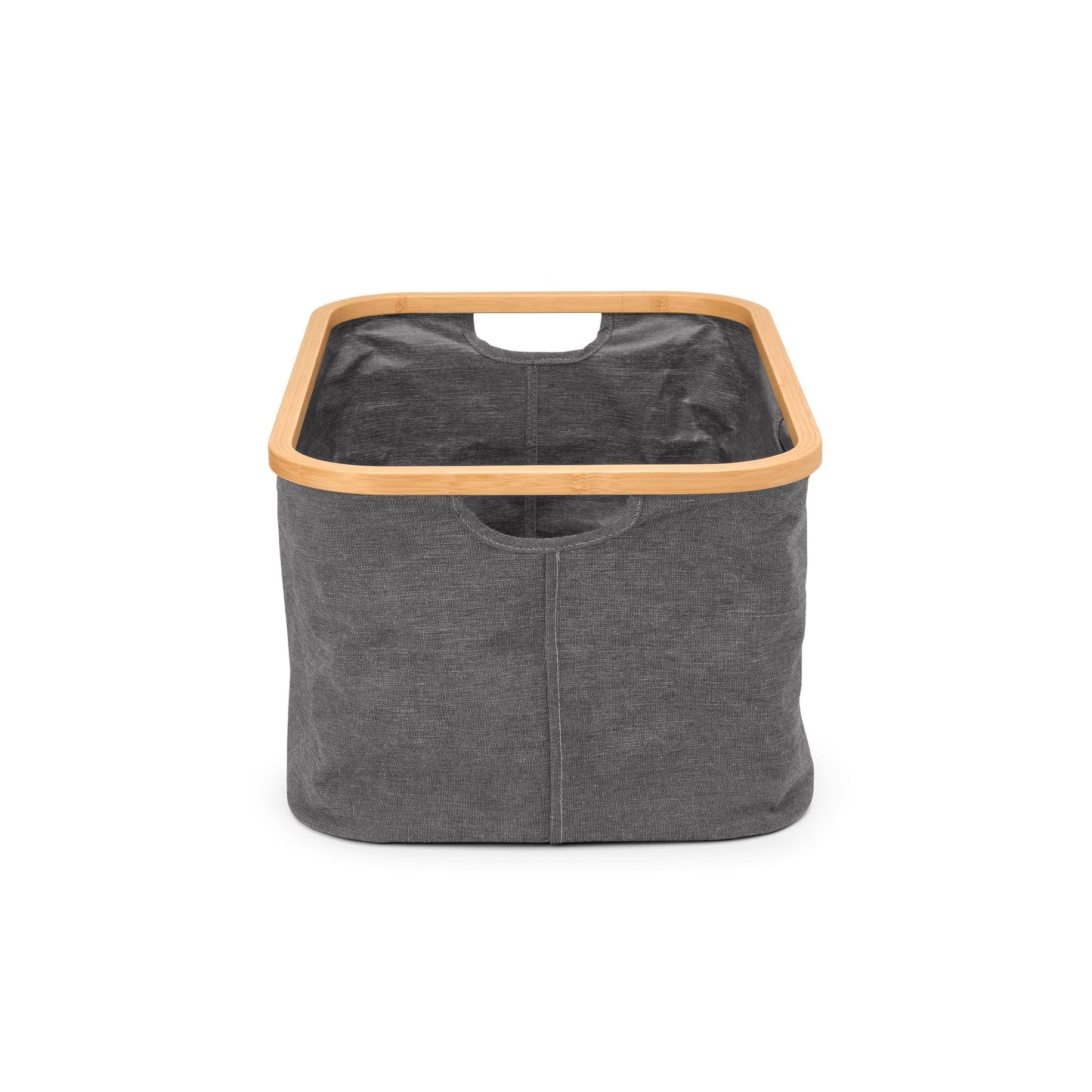 Brabantia - Foldable Laundry Basket 10.6 Gal - Water Resistant Hamper for Wet & Dry Laundry - Storage Basket for Clothes & Linen - Bamboo Rim for Easy Grip - Garment Washing - Pepper Black