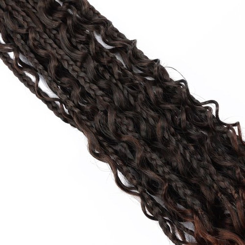 Goddess Box Braids Crochet Hair 18 inch Boho Box Braids 8 Packs Crochet Box Braids Curly Ends Crochet Hair Pre-looped Bohomian Box Braid Crochet Hair for Black Women T30