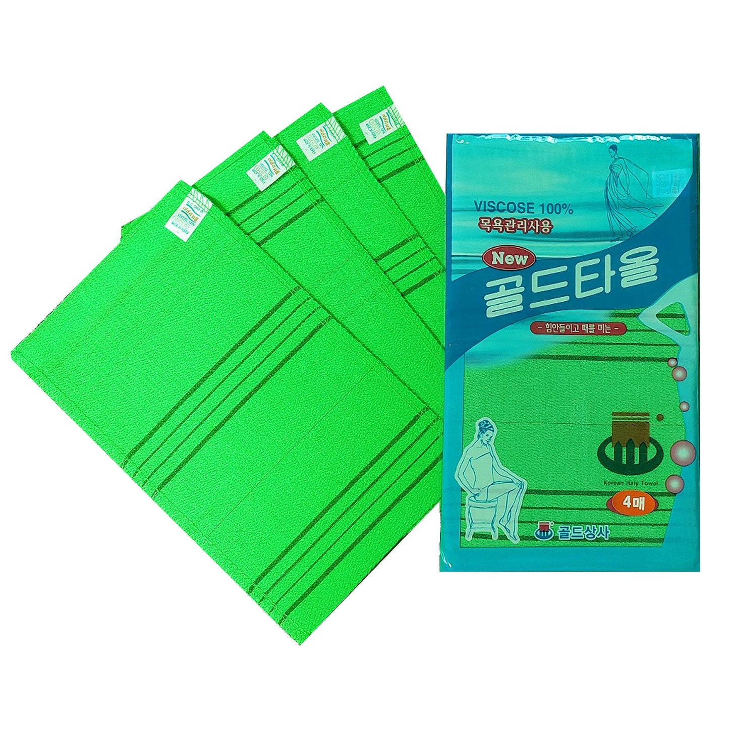 Korean Exfoliating Bath Washcloth (4 PCS - Large)