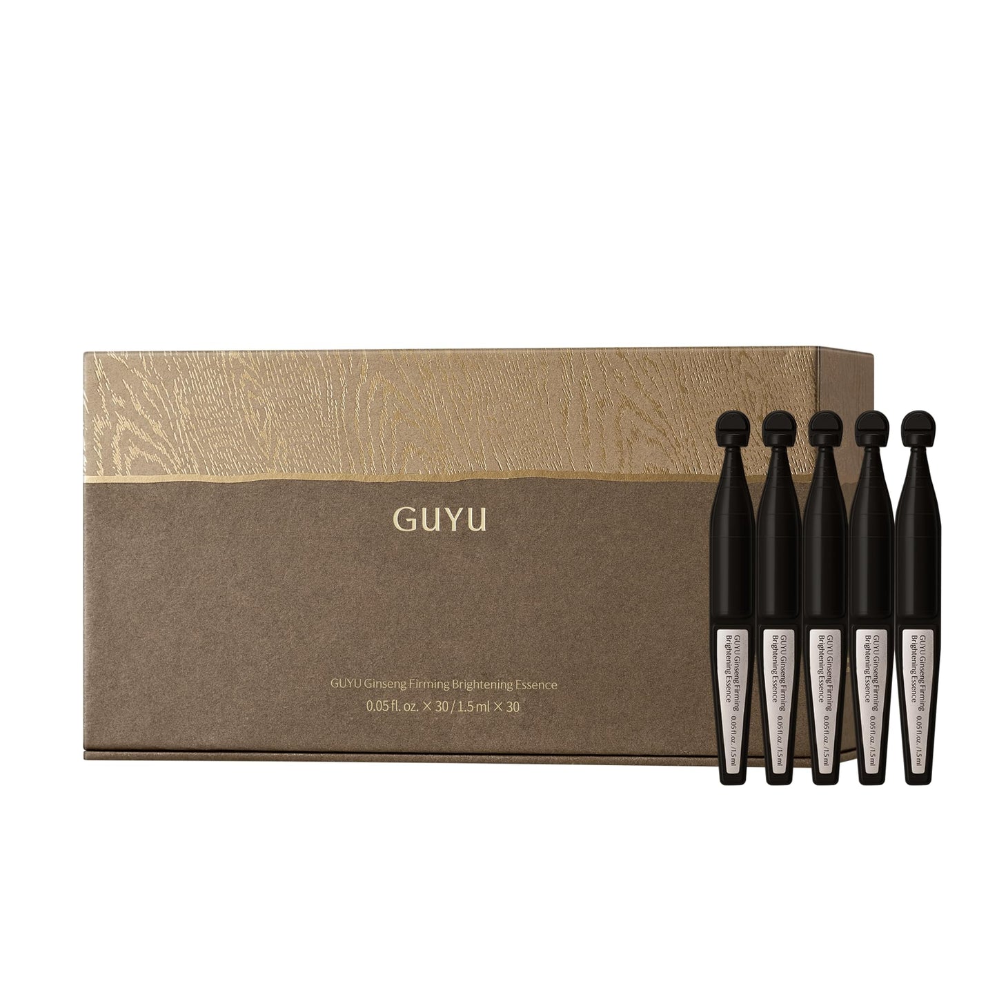 GUYU Ginseng Anti-Aging Serum for Face | GUYU Single-Use Ampoule | Peptides, Hyaluronic Acid, Panthenol, Ectoin, Beta Glucan | for Lifting, Firming, Smoothing Lines, Plumping (0.05 Fl Oz x 30pcs)