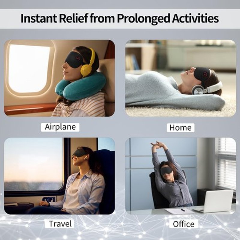 Cordless Heated Eye Mask for Dry Eyes: ingeware Eyes Heating Pad with Temperature Timer Control Warm Eyes Compress (Dark Grey)