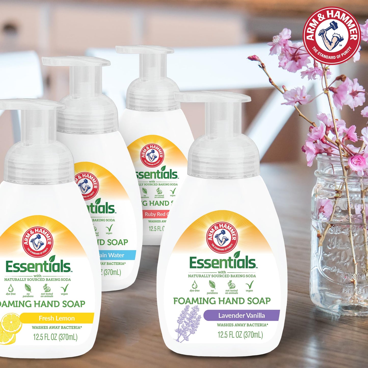 Arm & Hammer Foaming Hand Soap for Skin Cleaning - Cleanser with Lavender Vanilla Scent - Hand Soap Pump with Aloe Vera & Different Ingredients 12.5 Fl Oz (370mL)