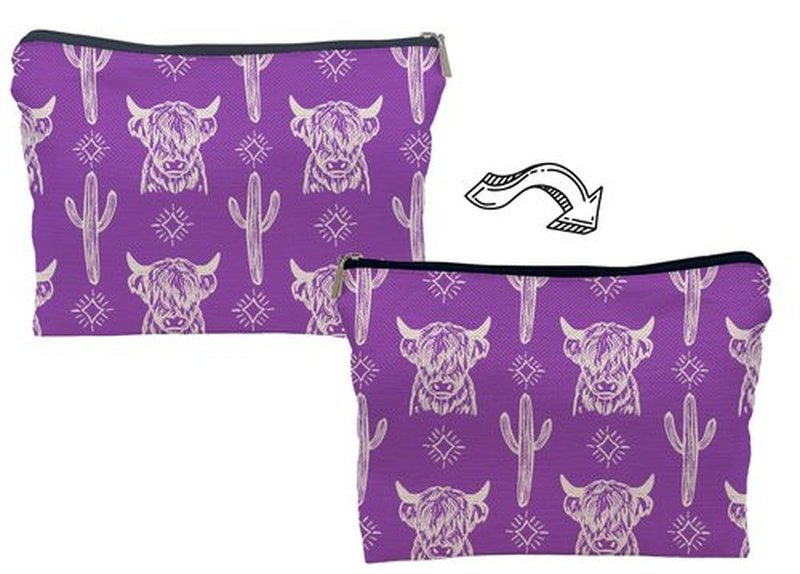Lacosu Western Makeup Bag,Western Gifts For Women,Cow Makeup Bag,Cowgirl Stuff,Western Stuff For Women,Western Gifts,Cowgirl Gifts(COW C)