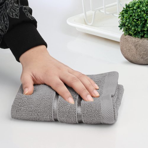 Utopia Towels - 12 Pack Viscose Luxury Wash Cloths Set, 12 x 12 Inches, Cool Grey