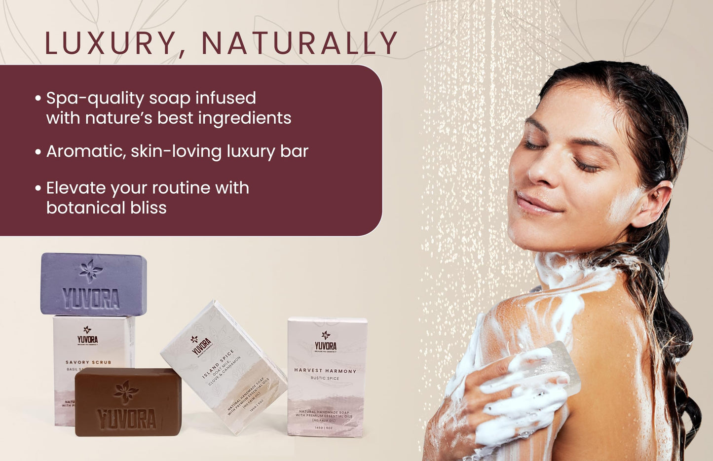 Yuvora 8 Pcs Women Natural Handmade Body Soaps 5 OZ Pack Floral Radiance Long lasting Fragrance Luxurious Scents with Natural Ingredients – Sulfate & Paraben Free, Vegan Soap