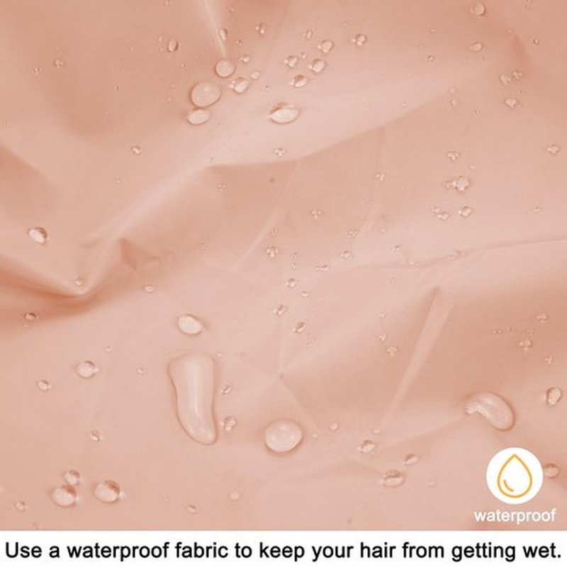 Reusable Shower Cap for Women, Large Waterproof Shower Bonnet Washable Elastic Band Bath Hair Hat for Long Hair, Braids(Pink&Beige)