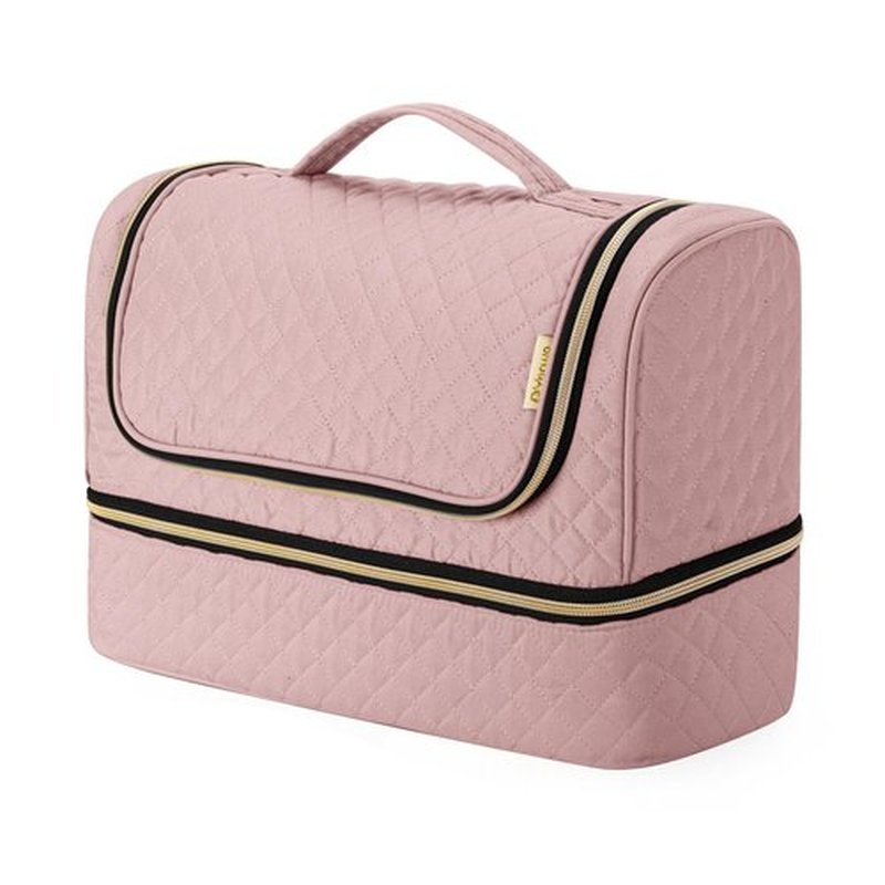 Yarwo Airwrap Storage Bag Compatible for Shark FlexStyle Styling (HD 430/440), Double Layers Portable Travel Case for Shark Flexstyle/Dyson Airwrap and Hair Styler Attachments, Dusty Rose (Bag Only)