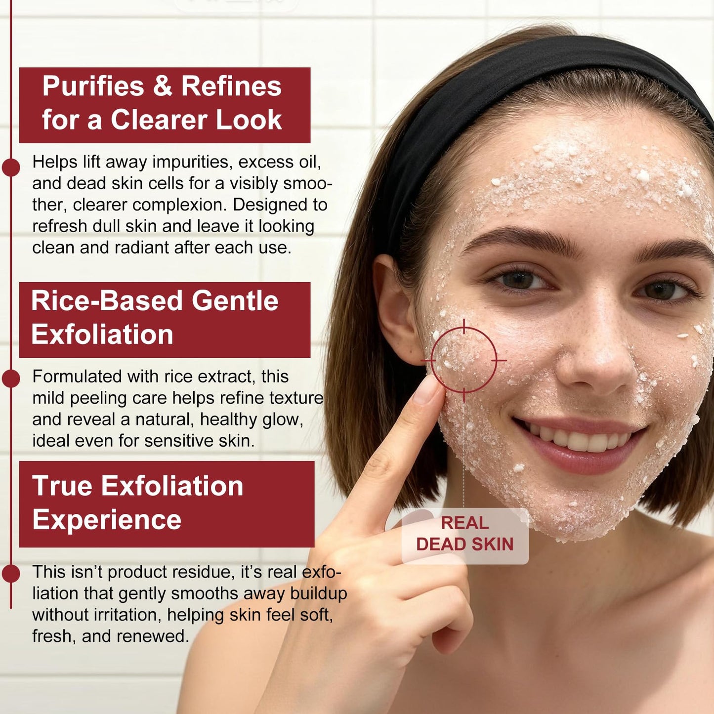 White Rice Exfoliant, White Rice Peeling Glow Ampoule, Peel Shot Glow Exfoliating Face Serum, Korean Skin Care Soft Exfoliating Body Scrub Dead Skin Cells, Blackheads Remover For All Skin Types 100ml