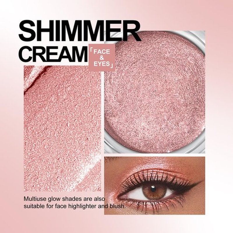KYDA Shimmer Cream Eyeshadow, Smooth Ice Cream-like Texture, Lasting High Pigmented Creamy Formula, Blendable Shimmer Finish, Face & Eyes Highlighter, Multiuse Shimmer Cream, #04