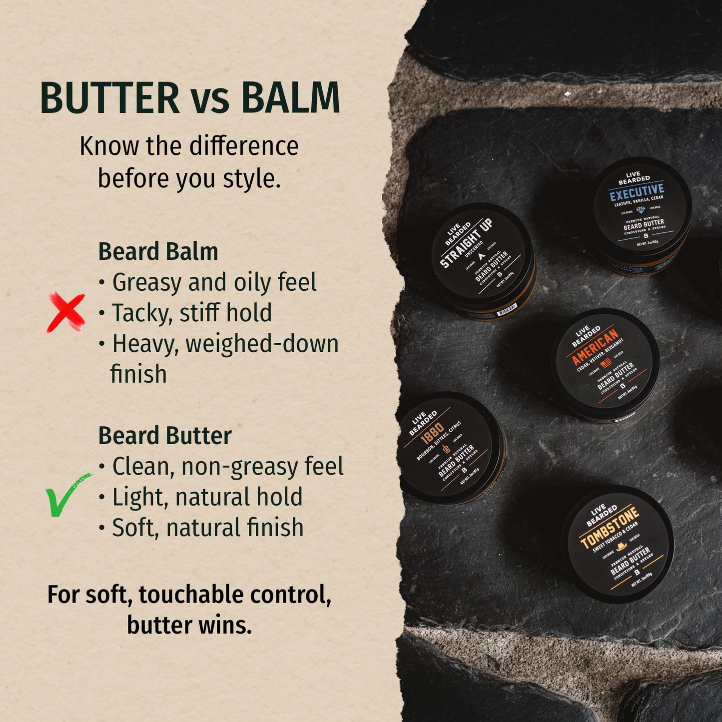 Live Bearded® Beard Butter, Executive, Cedar, Vanilla, 3 fl oz