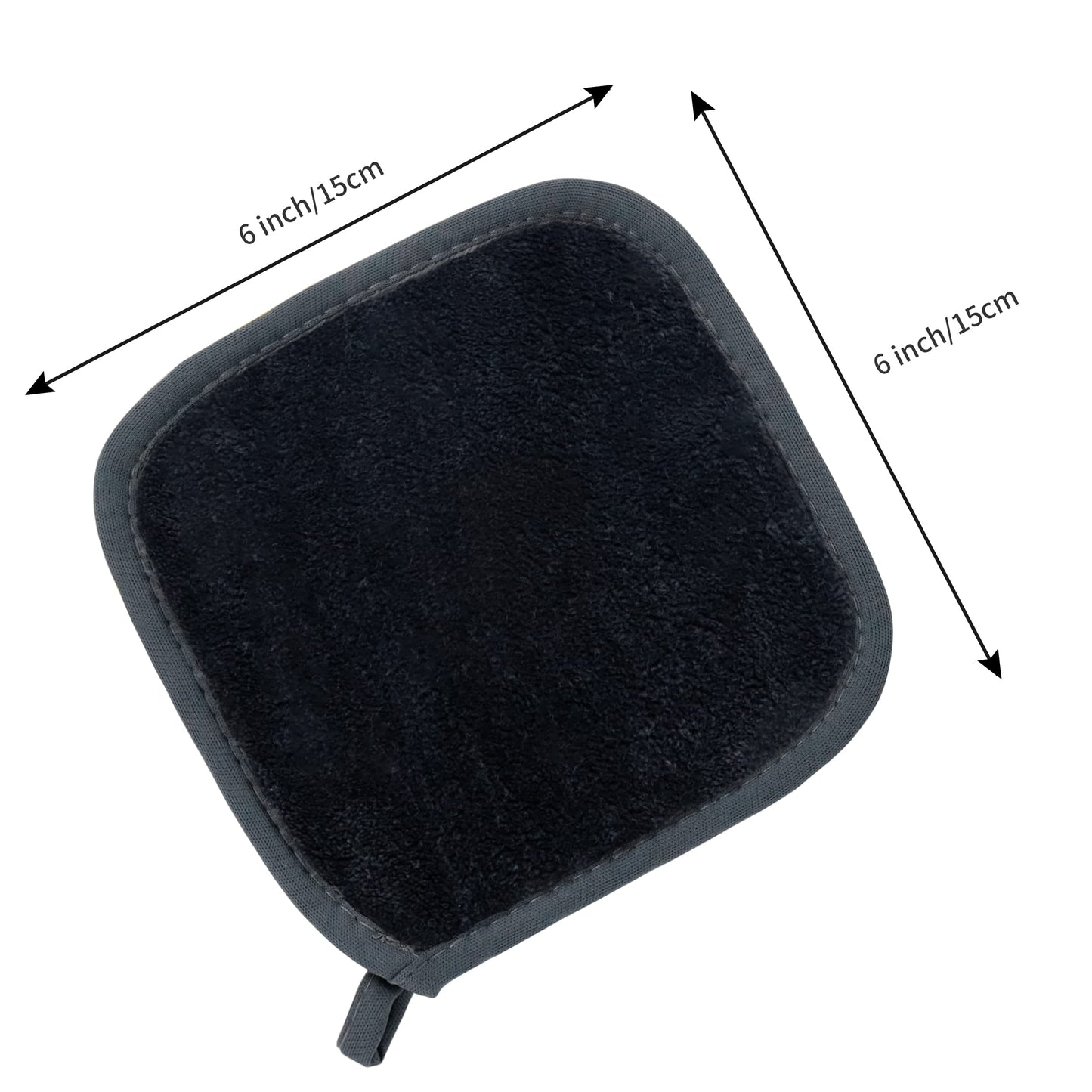 Polyte Premium Hypoallergenic Microfiber Fleece Makeup Remover and Facial Cleansing Cloth 6 x 6 in, 10 Pack (Dark Gray, Pink)