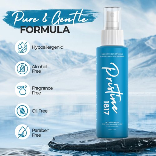 Pristine 1817 Hypochlorous Acid Spray 0.016% - Gentle, Versatile Mist for Face & Body
