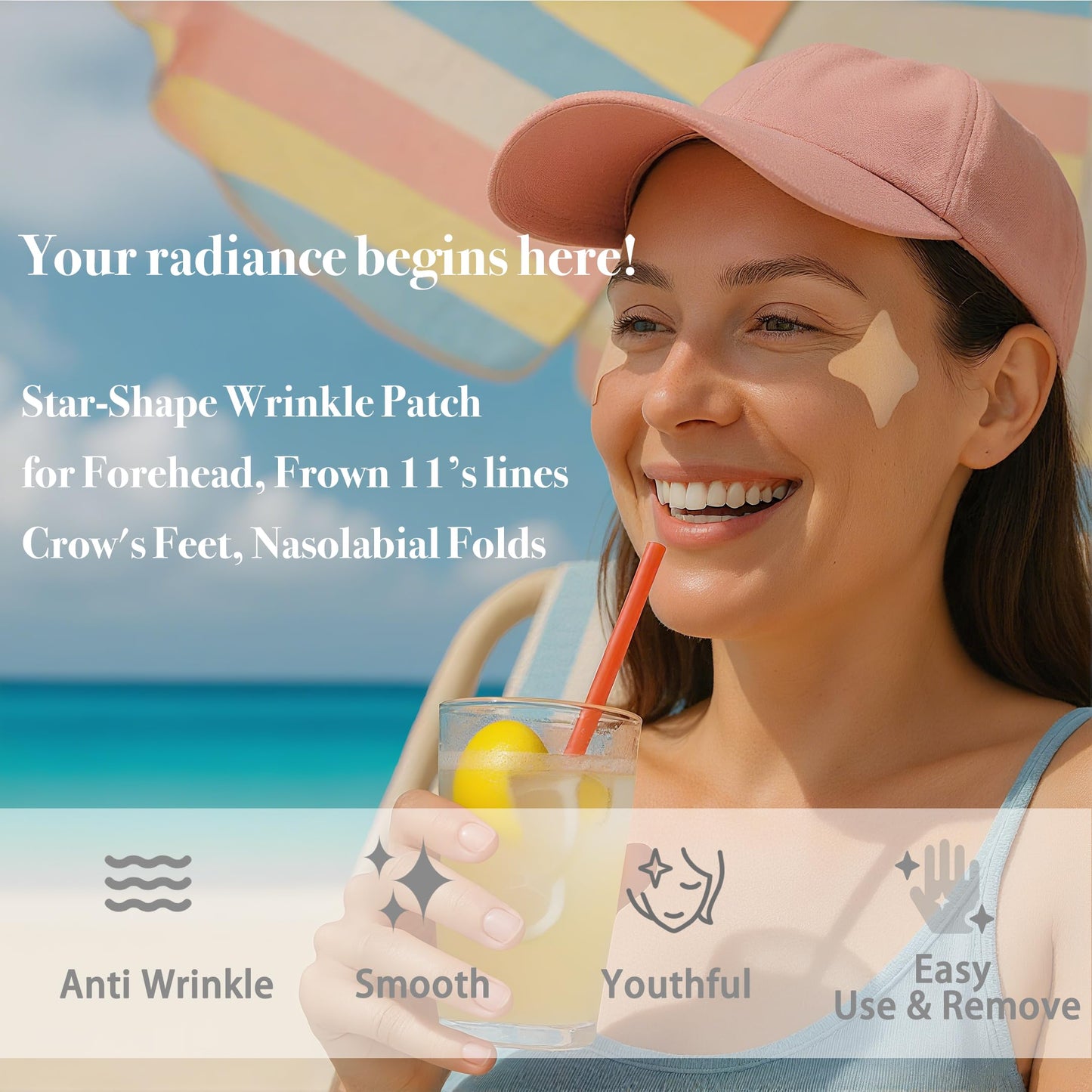 IyxicmI Anti Wrinkle Patches, Facial Wrinkle Patches, Face Tape for Wrinkles Overnight, Pre-Cut Forehead Wrinkle Patches, Facial Smoothing Patches for Face, Frown 11's, Eye, Smile Lines 60 PCS