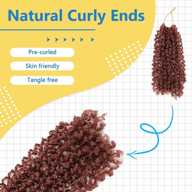 Passion Twsit Hair 8 Inch - 350# Yankee Twist Crochet Hair 10Packs Passion Twist Braiding Hair Prelooped Mini Spring Twist Crochet Hair for Black Women(8 Inch,350#)