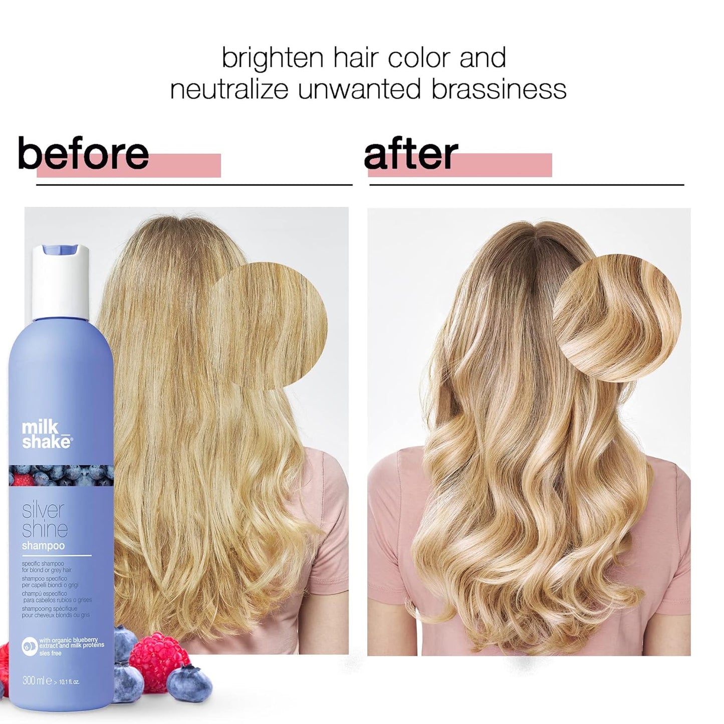 milk_shake Silver Shine Light Purple Shampoo for Blonde Hair