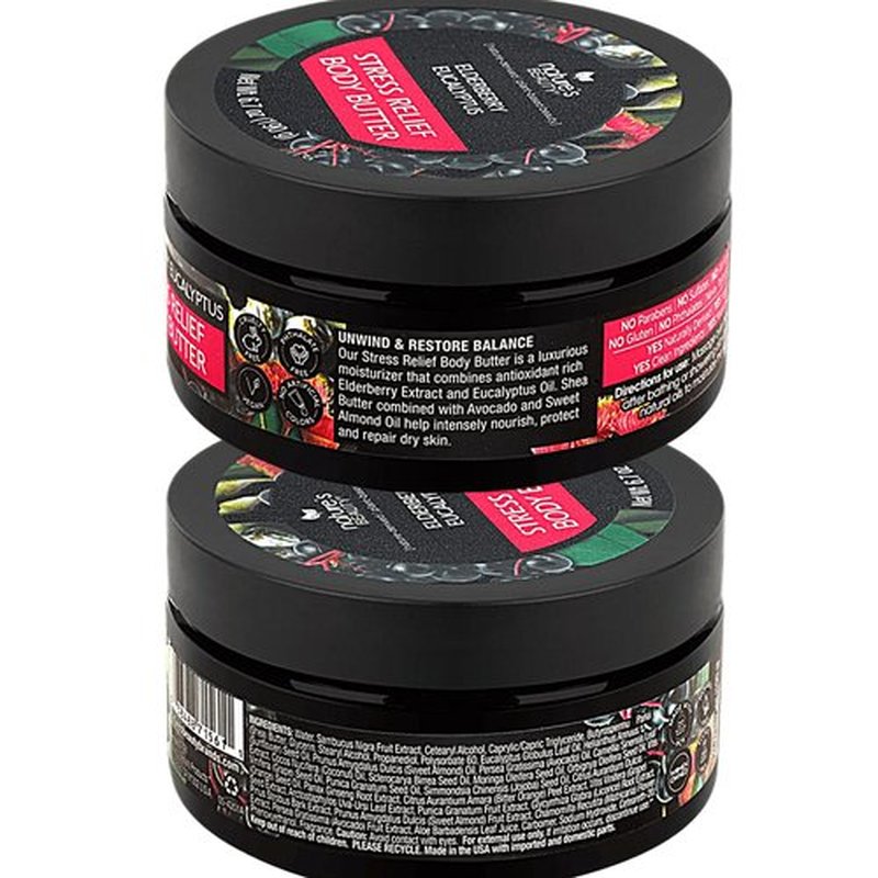 Nature's Beauty Elderberry Eucalyptus Stress Relief Body Butter Multi-Pack - Luxury Moisturizer, Unwind + Restore Your Skin, Made w/Shea Butter, Avocado + Sweet Almond Oil, 6.7 oz (2 Pack)