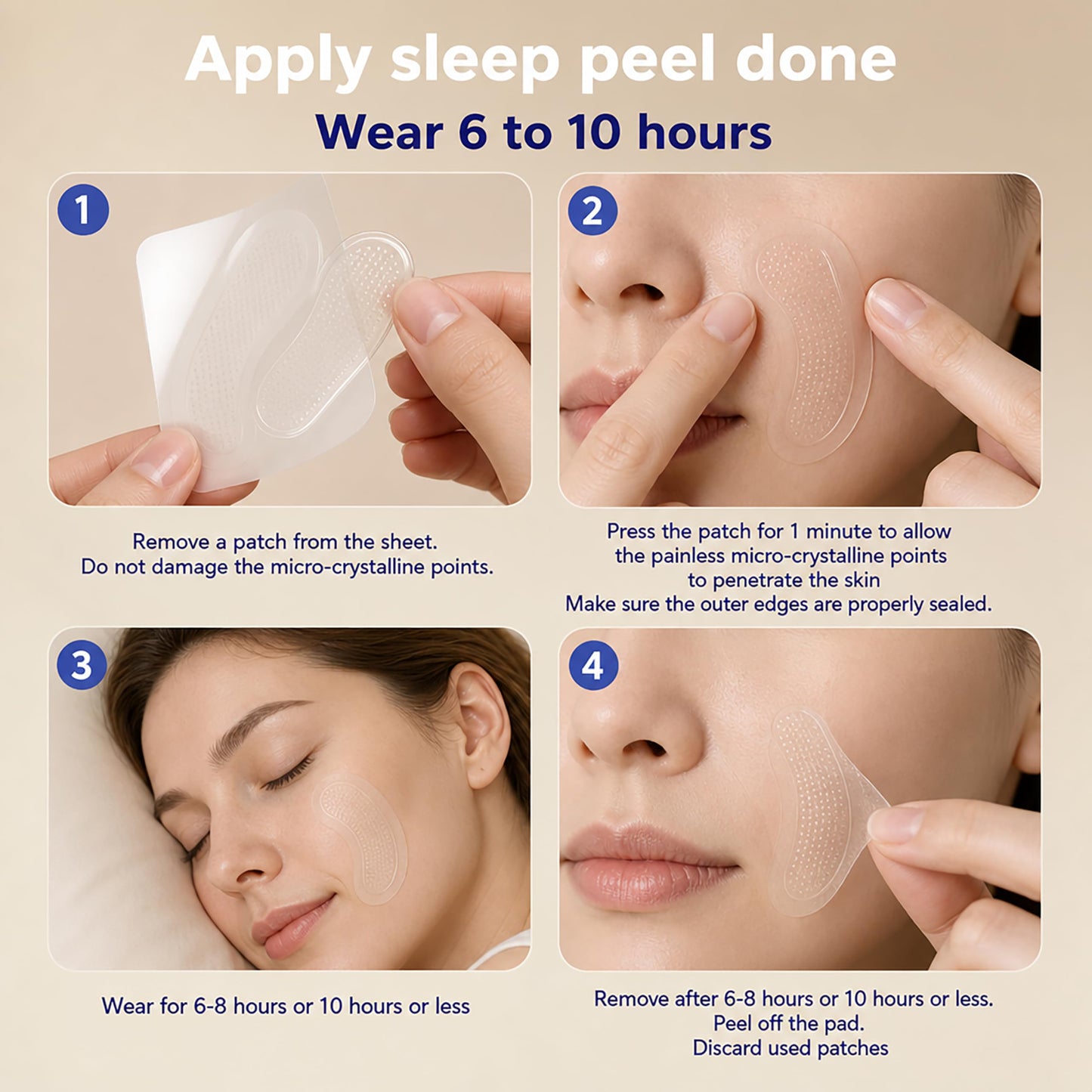 VILVIN Microdart Under Eye Patches for Face with Hyaluronic Acid and Tea Tree - Smile line Patch - Face Tape for Wrinkles - Wrinkle Patches for Face Overnight - Anti Wrinkle Patches