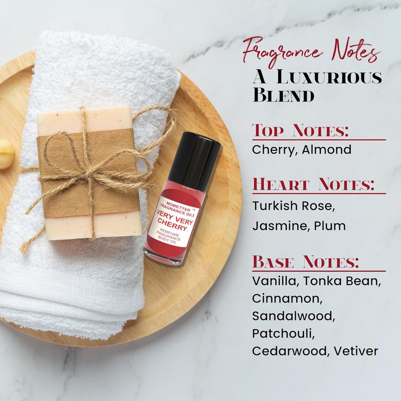 Very Very Cherry Fragrance Oil - Unisex Perfume Body Oil | 1 Oz