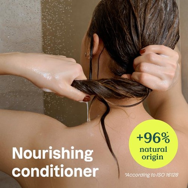ATTITUDE Nourishing Hair Conditioner, For Dry and Damaged Hair, Naturally Derived Ingredients, Vegan Detangler, Dermatologically Tested, Grapeseed Oil and Olive Leaves, 8 Fl Oz
