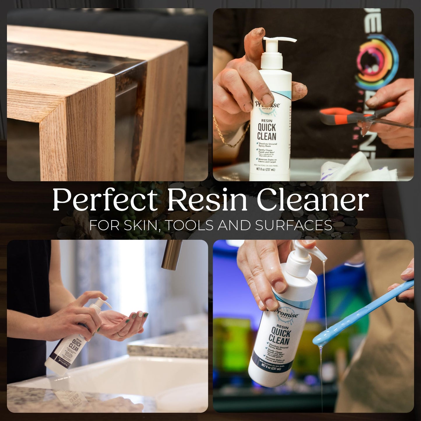 Promise Epoxy, Resin Quick Clean 8 Oz, Ideal for Removing Uncured Resin