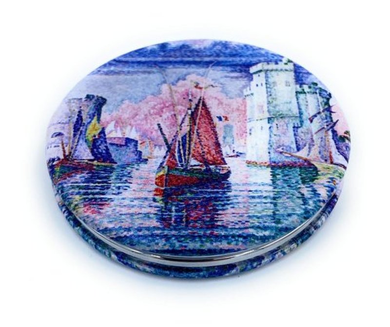 Mirror Small Fold Pocket Makeup Mirror Purple Cosmetic Mirror Handheld Variety Paul Signac Print Great Wedding Gift