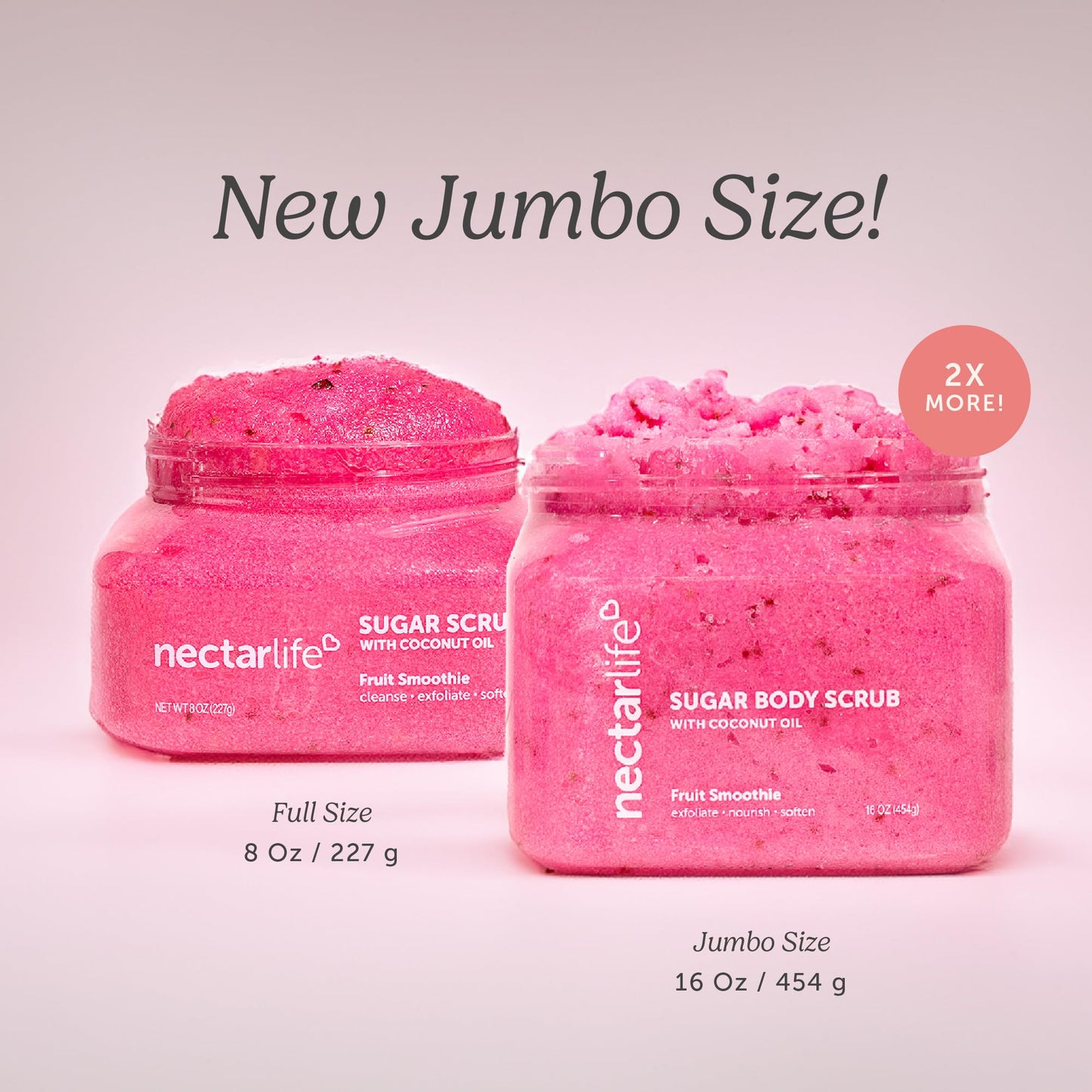 Nectar Life Exfoliating Sugar Scrub, Moisturizing Body Scrub with Coconut Oil & Shea Butter, Pre Shave Exfoliator (16 Ounce, Lavender)