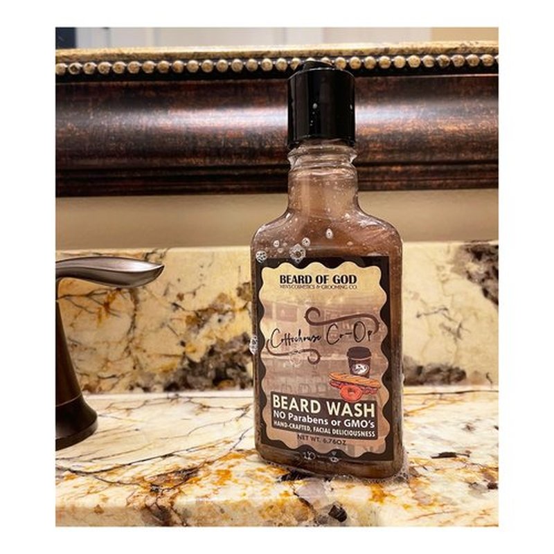 Titanium Shimmer Beard Wash Shampoo Soap, Moisturizes, Nourishes & Repairs - Handcrafted & Made in USA (Coffeehouse Co-Op)