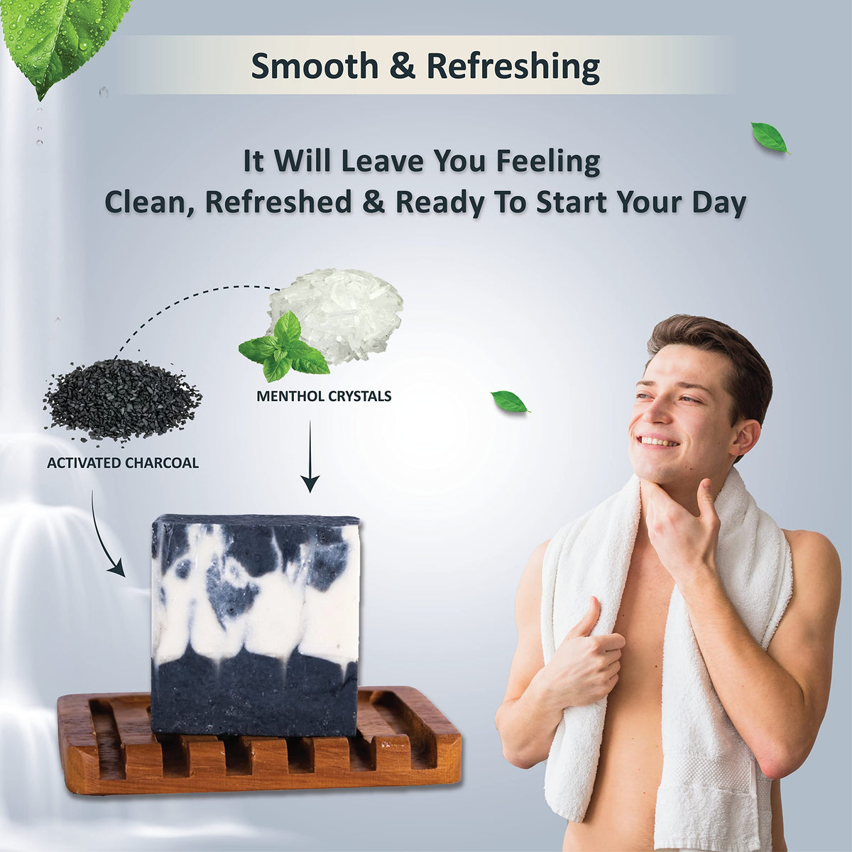 The Black Stuff All Natural Bar Soap for Men Handmade Cold Process Soaps with Organic Ingredients and Essential Oils - Mens Soap for Daily Use, Wicklow Waterfalls Body Soap