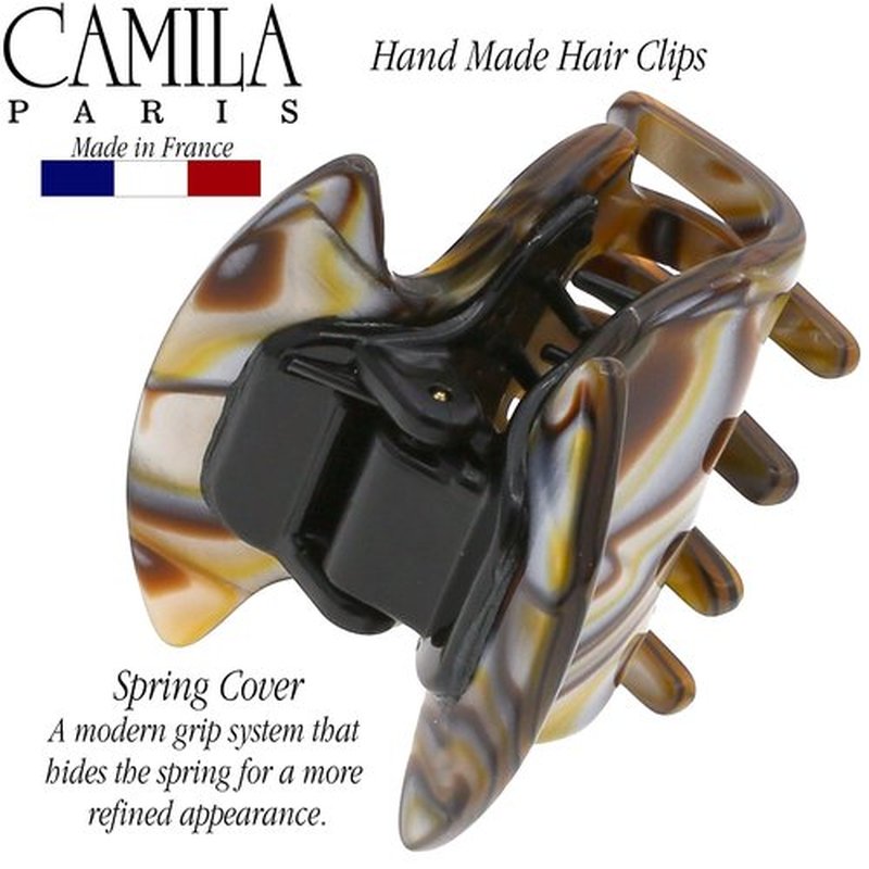 Camila Paris CP3180 French Hair Clip for Women, Handmade, Onyx, Small Girls Hair Claw Clips Jaw, Durable Styling Hair Accessories for Women, Strong Hold No Slip Grip, Made in France