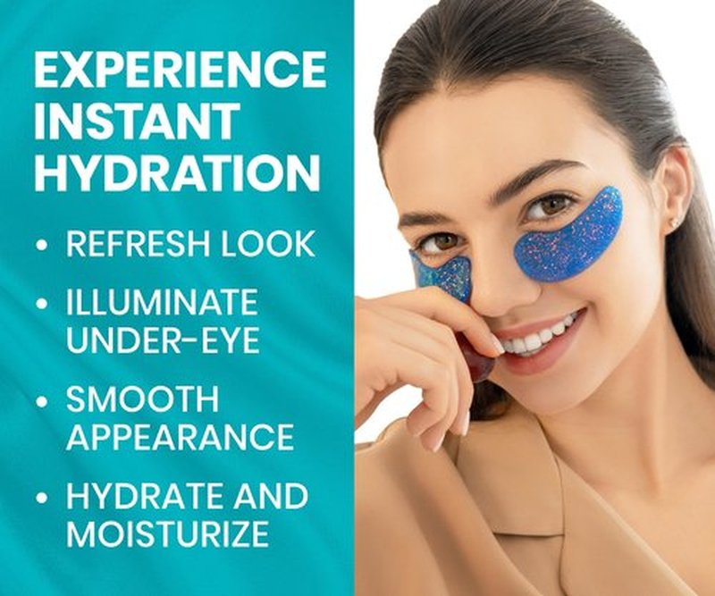 Under Eye Patches for Dark Circles and Puffy Eyes (6 Pairs), Marine Collagen Eye Gel Pads for Puffiness with Vitamin C, Hyaluronic Acid, and Pearl Extract, Eye Mask for Dark Circles and Puffiness
