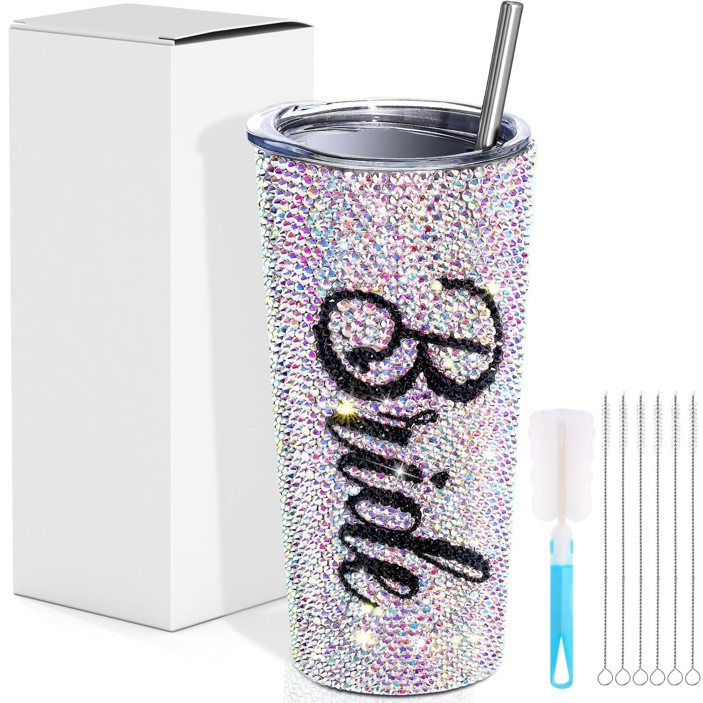 Vesici Brides to Be Gift Bling Diamond Bride Tumbler 20 oz Insulated Bridal Cup with Straw and Lid Bridal Shower Gifts Wedding Gifts for Engagement Party Bachelorette Maid of Honor Cup(Bride)
