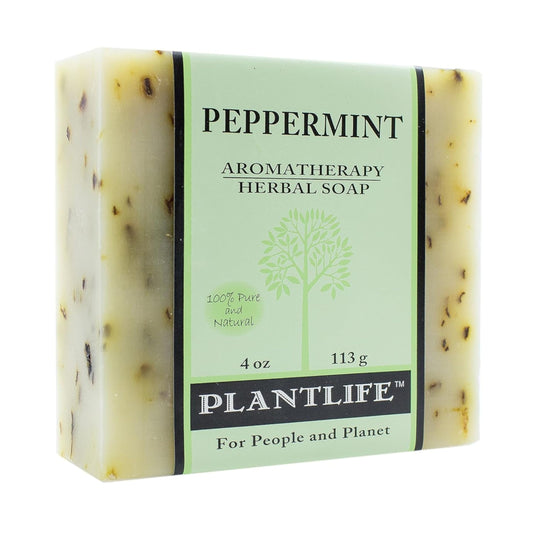 Plantlife Peppermint Bar Soap - Moisturizing and Soothing Soap for Your Skin - Hand Crafted Using Plant-Based Ingredients - Made in California 4oz Bar