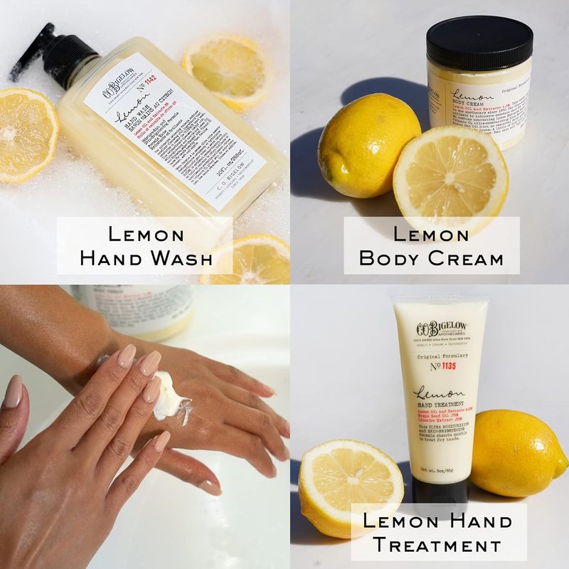 C.O. Bigelow Apothecary Lemon Bath & Body Care Gift Set - Soap, Hand Treatment & Cream | Set of 3