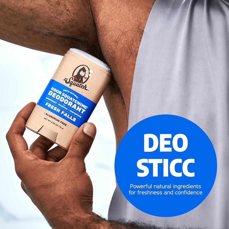Dr. Squatch Manly Soap & Deodorant Variety Pack - Handmade Organic Oils | Birchwood Breeze & Fresh Falls
