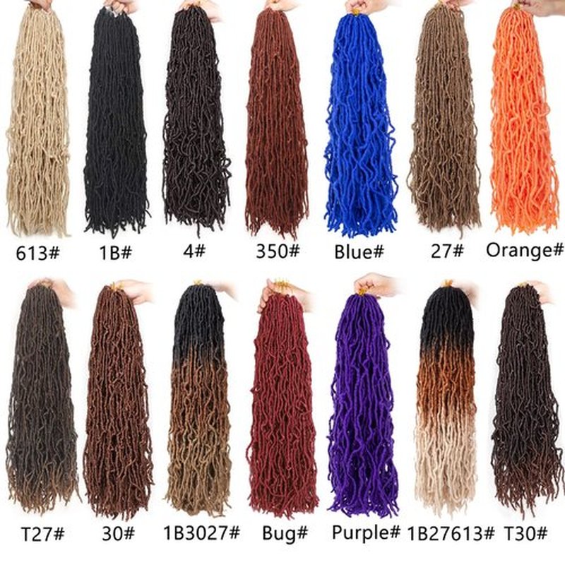 24 Inch New Faux Locs Hair 2Packs/lot Synthetic Goddess Locs Curly Wavy Faux Locs Braiding Hair Extension for Black Women Pre-looped Most Natural Crochet Braids Hair (24 Inch, T30#)