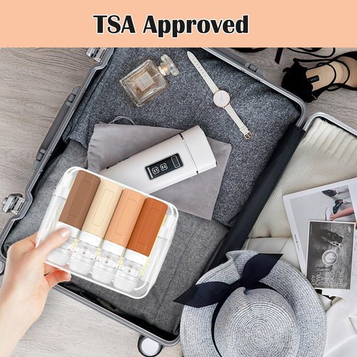 Redfly 17PCS Travel Bottles for Toiletries, TSA Approved Travel Size Containers, Leak Proof Travel Containers for Toiletries, Silicone Travel Kit for Shampoo, Conditioner, Lotion & Creams Apricot