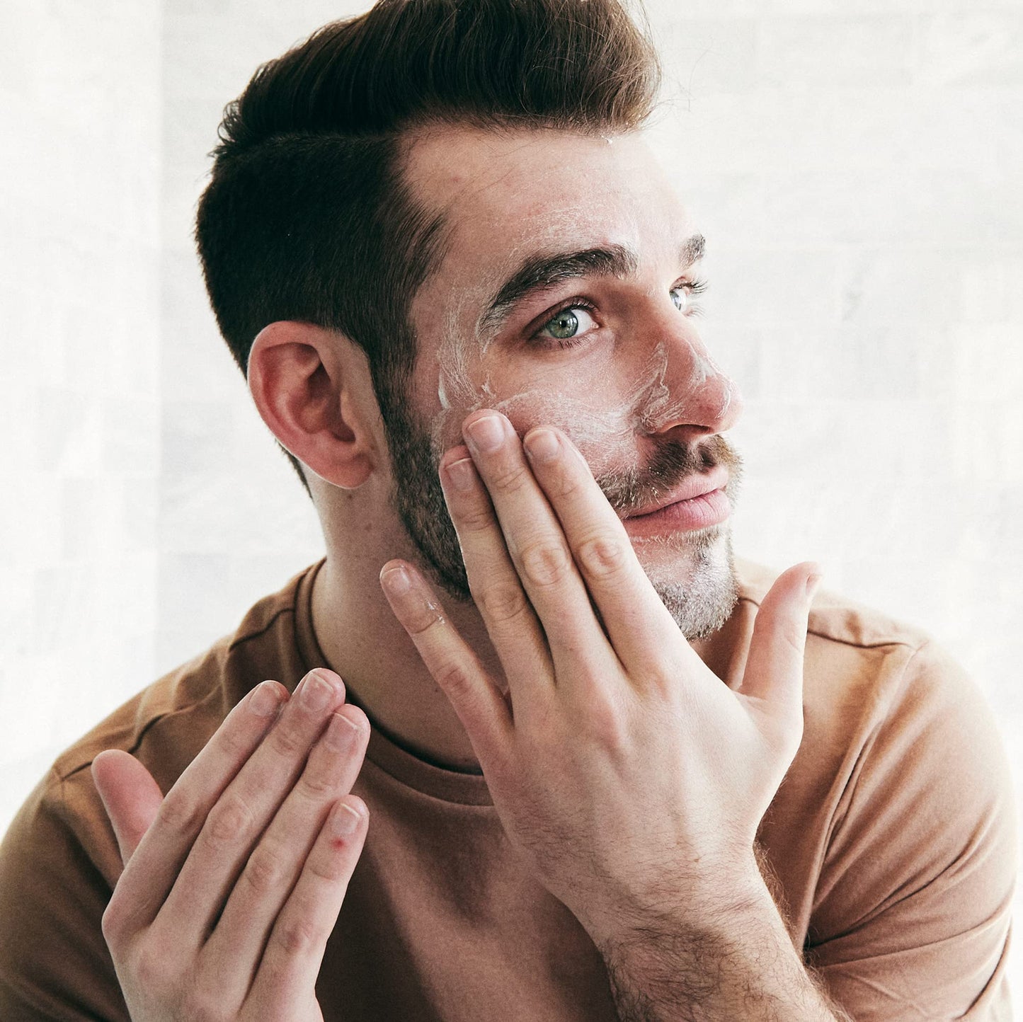 Brickell Men's Clarifying Gel Face Wash for Men, Natural and Organic Rich Foaming Daily Facial Cleanser Formulated With Geranium, Coconut and Aloe, 2 Ounce, Scented