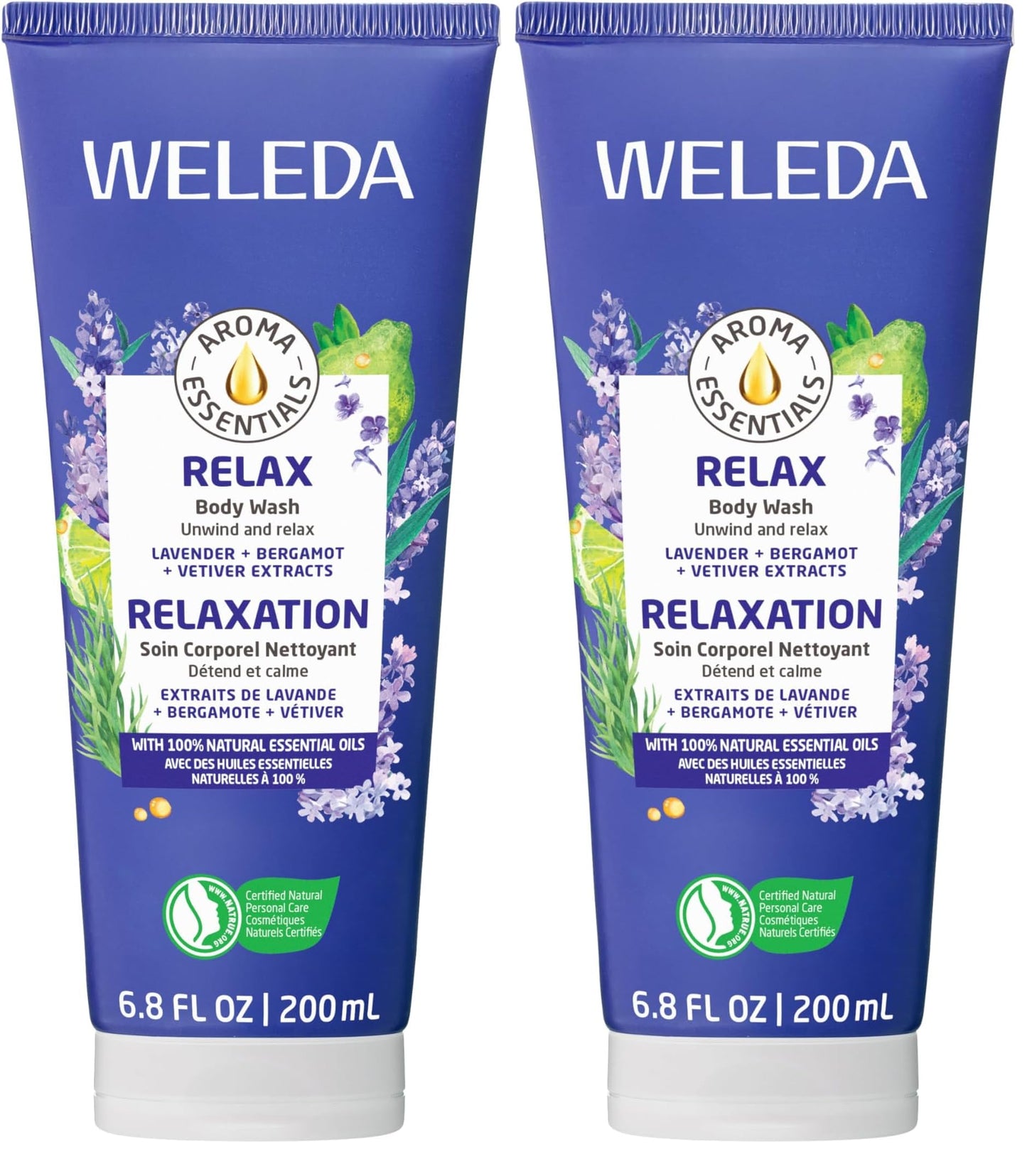 Weleda Aroma Essentials Relax Creamy Body Wash, Parabens Free, 6.8 Fluid Ounce (Pack of 2)